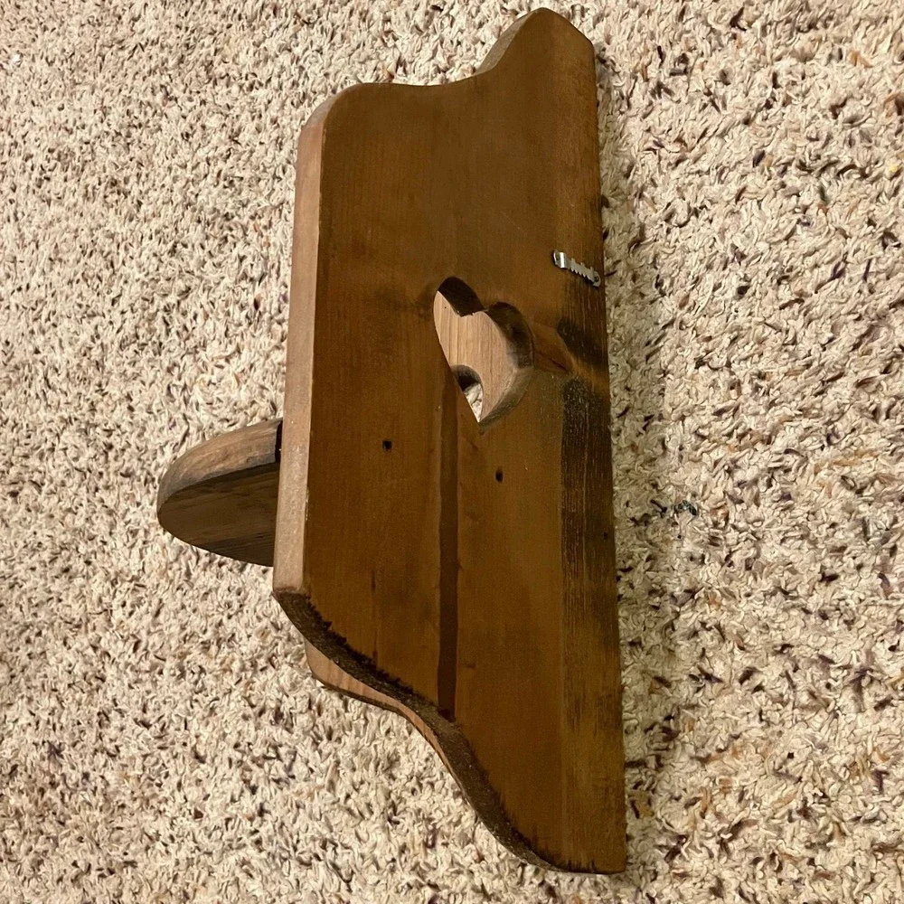 VTG‎ 90s Wooden Heart Cutout Corner Wall Shelf Pegs Cottagecore Farmhouse Rustic